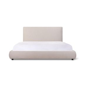 dream storage bed with tall headboard, queen, latte