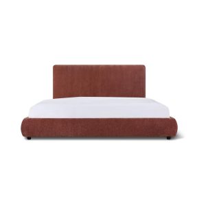 dream storage bed with tall headboard, queen, toffee