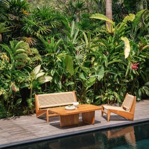 casa rectangle teak coffee table