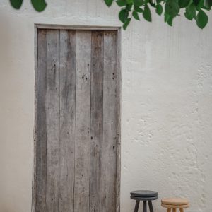 via teak side table