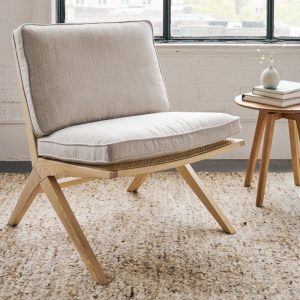 Home endless summer lounge chair with cushion, ash/natural