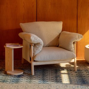 pillow talk lounge chair, warm frost