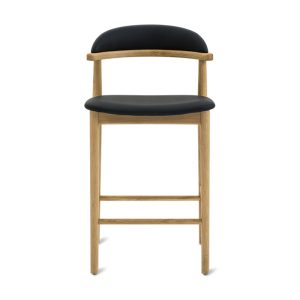 count on me counter stool, oak, black seat