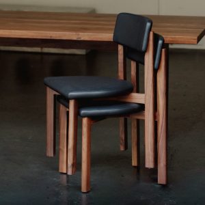 frame dining chair, walnut, caviar