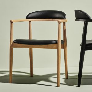 count on me dining chair, oak, black seat