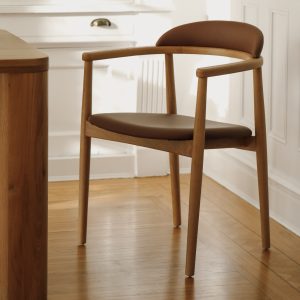 count on me dining chair, oak, brown seat