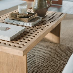 tully rectangle teak coffee table