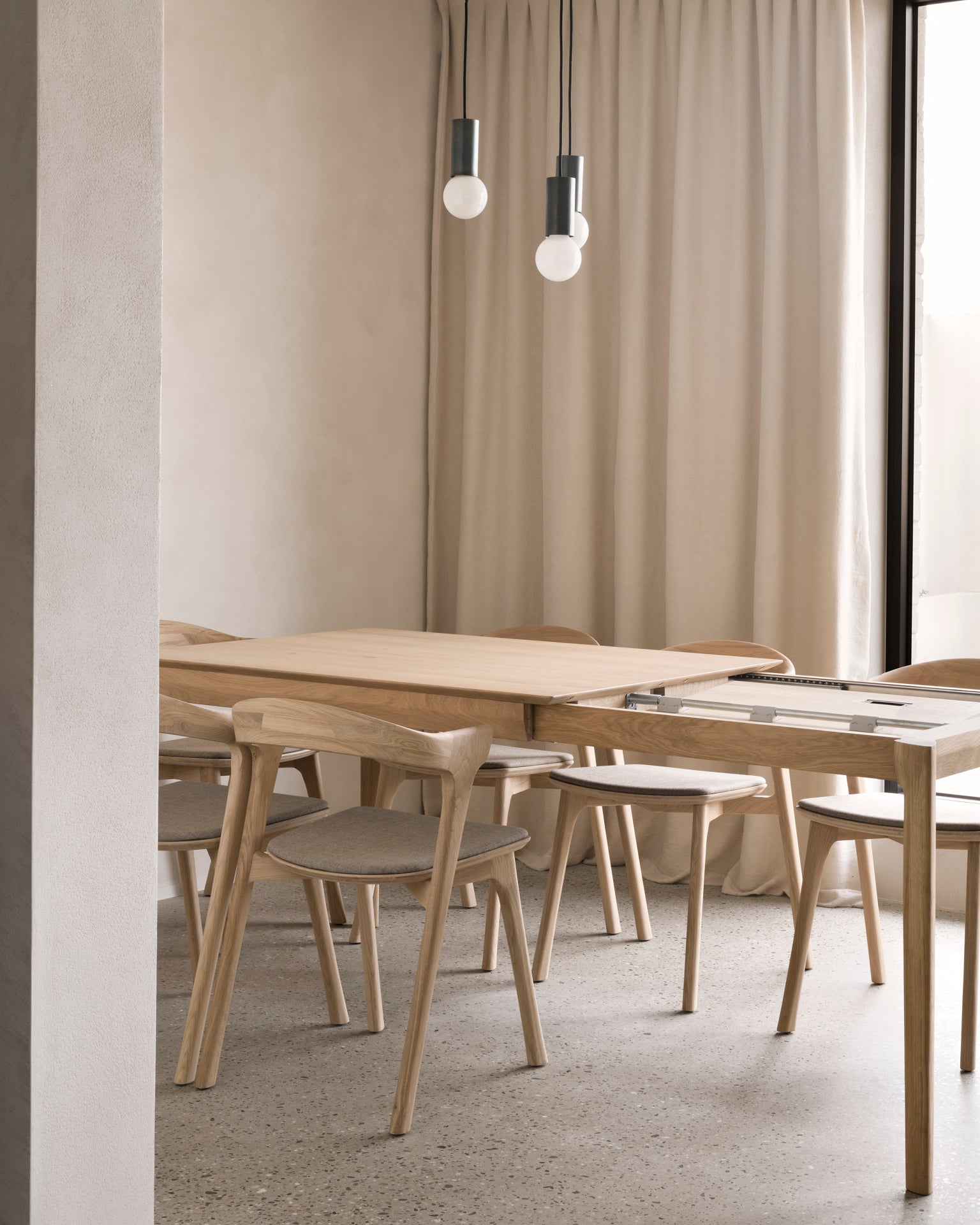 bok extendable dining table varnished oak