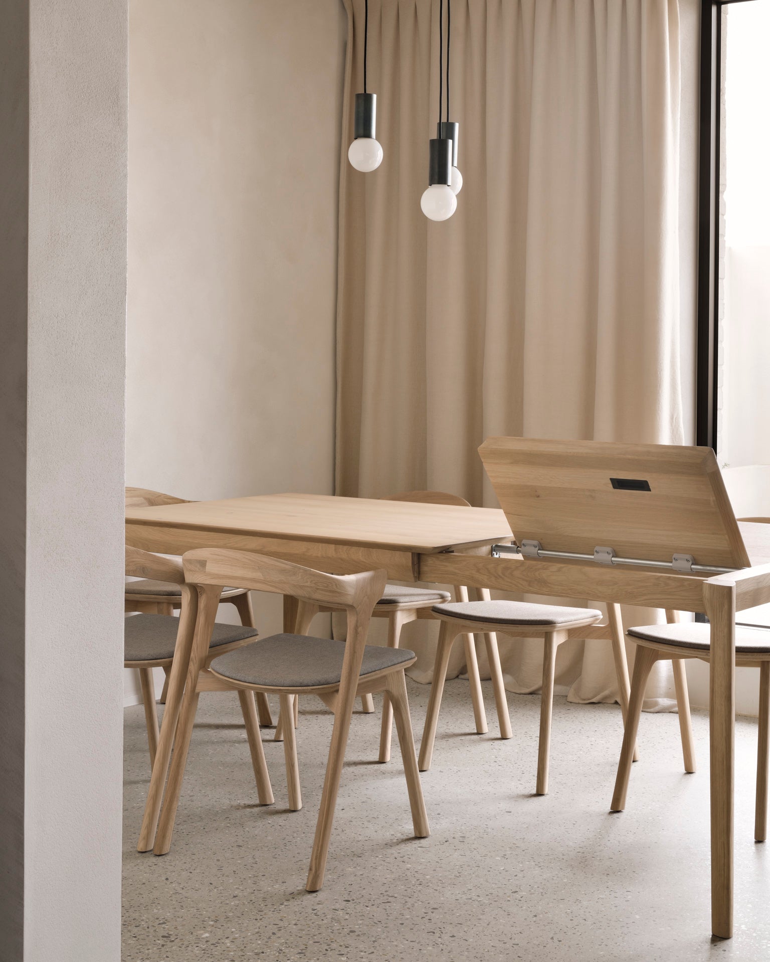 bok extendable dining table varnished oak