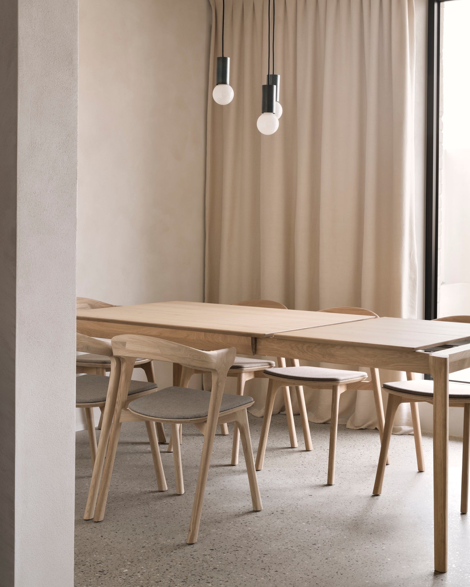 bok extendable dining table varnished oak