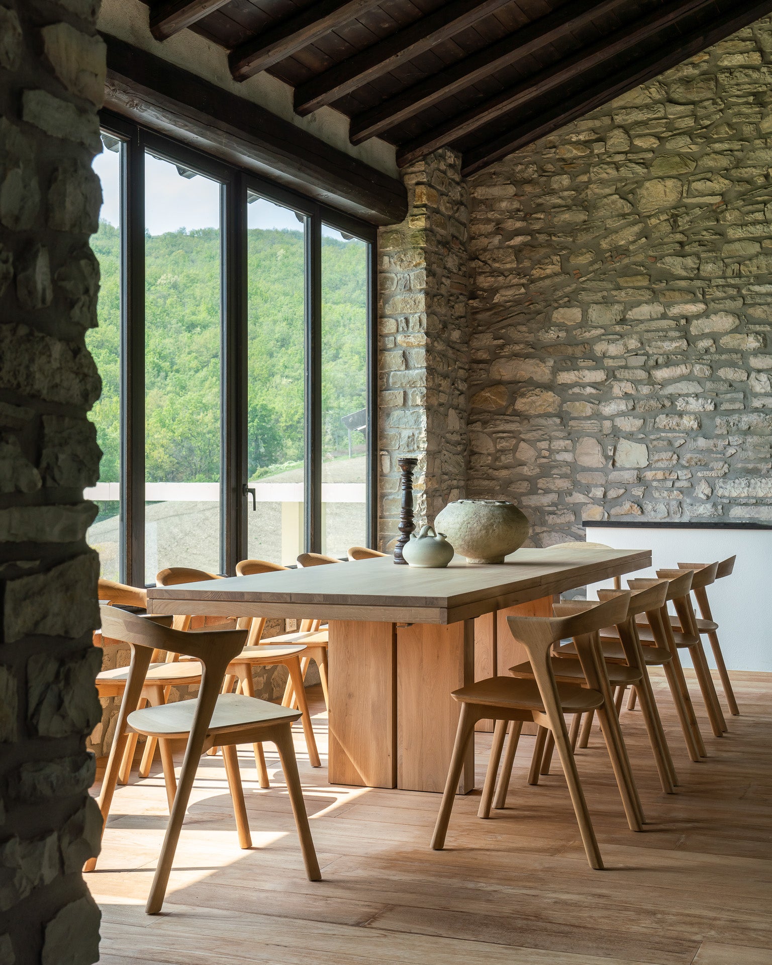 double extendable dining table oak