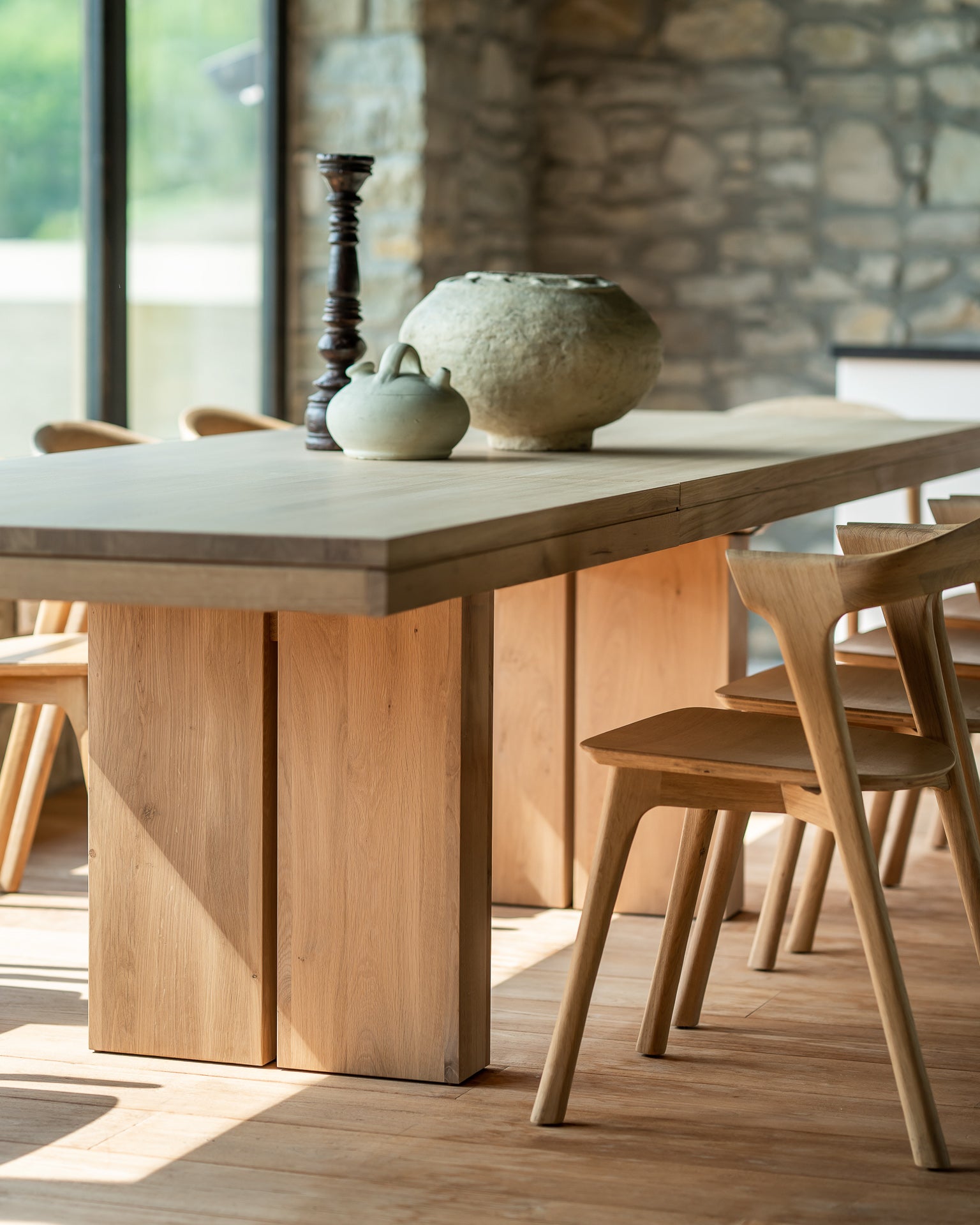 double extendable dining table oak