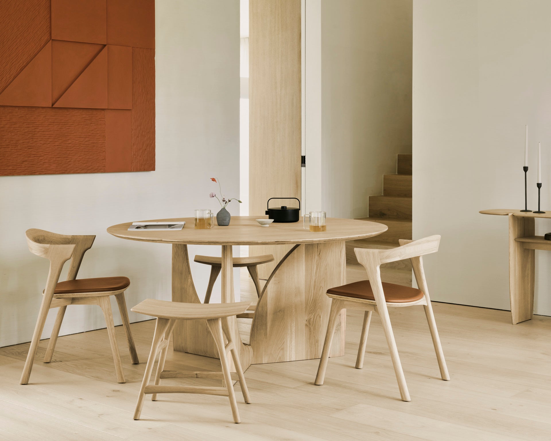 geometric dining table oak geometric dining table oak