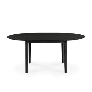 bok round extendable dining table black