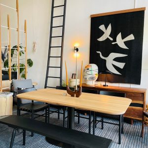 disco rectangular dining table white oak