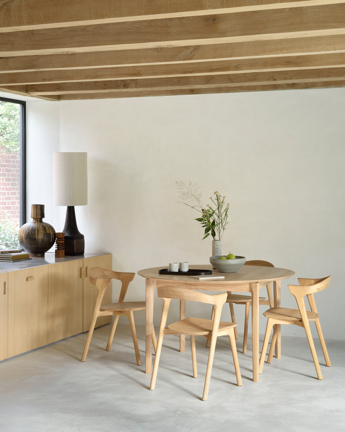 bok round extendable dining table oak bok round extendable dining table oak