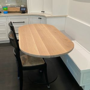 disco racetrack dining table white oak