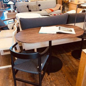 disco racetrack dining table black walnut