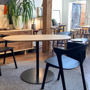disco racetrack dining table white ash