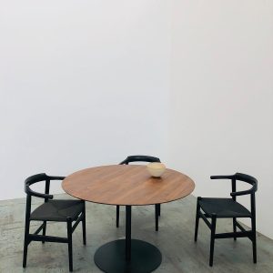 disco round dining table black walnut